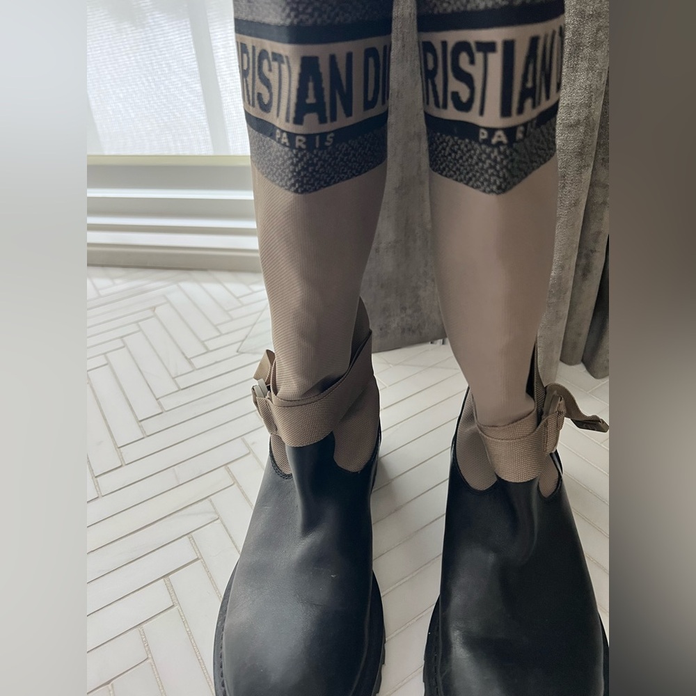 DIOR Black and Taupe D-Major Rain Boots rare - Picture 9 of 13